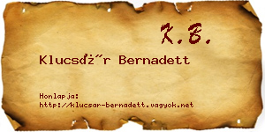 Klucsár Bernadett névjegykártya